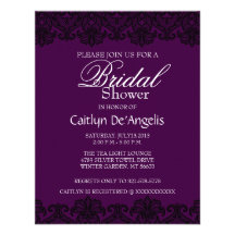 Simple Black Lace Bridal Shower Invitation