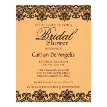 Simple Black Lace Bridal Shower Invitation