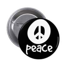 Simple Black Peace Sign Pin