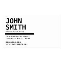 Simple Black & White Diving Business Card