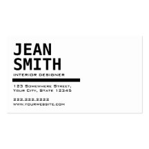 Simple Black & White Interiors Business Card