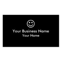Simple black white smiley face business cards