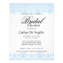 Simple Blue Lace Bridal Shower Invitation