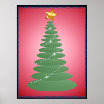 Simple Christmas Tree and Star Poster