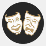 Simple Drama Masks Round Stickers