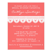 Simple Elegant Lace Bridal Shower Invitation