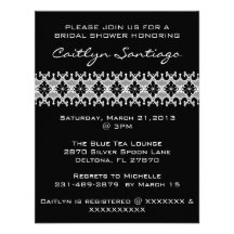 Simple Elegant White Lace Bridal Shower Invitation