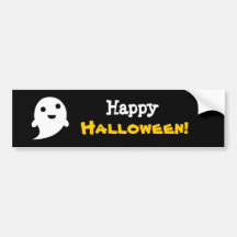 Simple Ghost Speech Happy halloween Bumper Stickers