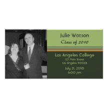 simple green graduation photo card