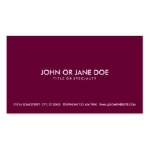 simple pink business card template