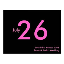Simple Pink Customisable Save the Date Postcards