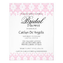 Simple Pink Lace Bridal Shower Invitation