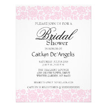 Simple Pink Lace Bridal Shower Invitation