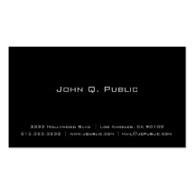 Simple Plain Black Business Card