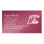 Simple Raspberry Pink with Phone Business Card