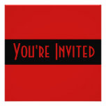 simple red black custom invitations