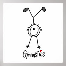 Simple Stick Figure Gymnast Print