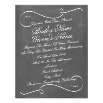 Simple Swirls Chalk Inspired Wedding Invite invitations