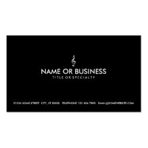 simple treble clef business card