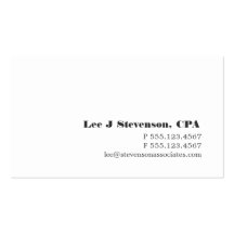 Simple White Accountant Business Card