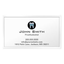 Simple White Border Prosthodontist Business Card