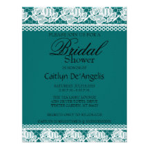Simple White Lace Bridal Shower Invitation