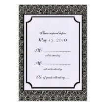 Simply Classic Damask RSVP Card Business Cards