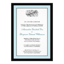 Simply Elegant 5x7 Black/Blue Wedding Invite