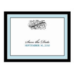 Simply Elegant Black/Baby Blue Save the Date Postcards