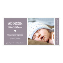 SIMPLY PURE | BABY GIRL BIRTH ANNOUNCEMENT PHOTO GREETING CARD