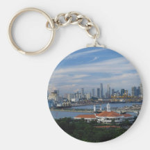 Singapore skyline from Sentosa Island, Singapore Key Chain