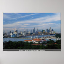 Singapore skyline from Sentosa Island, Singapore Print