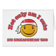 Singapore smiley flag designs card
