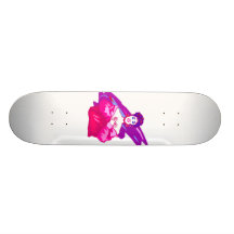 Singer graphic, purple and pink colour version skateboard