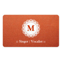 Singer / Vocalist - Elegant Lace Monogram Business Card