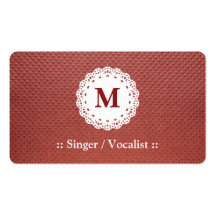 Singer / Vocalist Lace Monogram Brown Pattern Business Card Templates