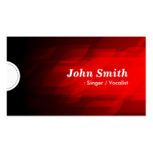 Singer / Vocalist - Modern Dark Red Business Card Templates