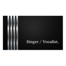 Singer / Vocalist Professional Black Silver Business Cards