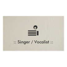 Singer / Vocalist Simple Elegant Professional Business Cards