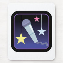 singer's microphone and stars design mouse mat