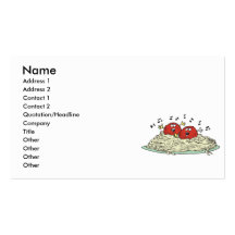 singing meatballs on spaghetti business card template