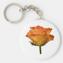 Single Orange Rose Key Chains