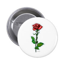 Single Red Rose Pin