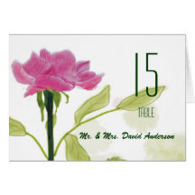 Single Rose Wedding  Place Card