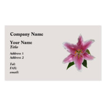 Single Stargazer Lily Business Card