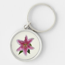 Single Stargazer Lily Keychain
