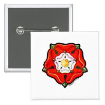 Single Tudor Rose Pinback Buttons
