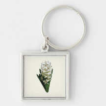Single White Hyacinth Keychain