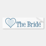 SingleHeart-Bride-Blue Bumper Sticker