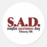 Singles Awareness Day Round Stickers